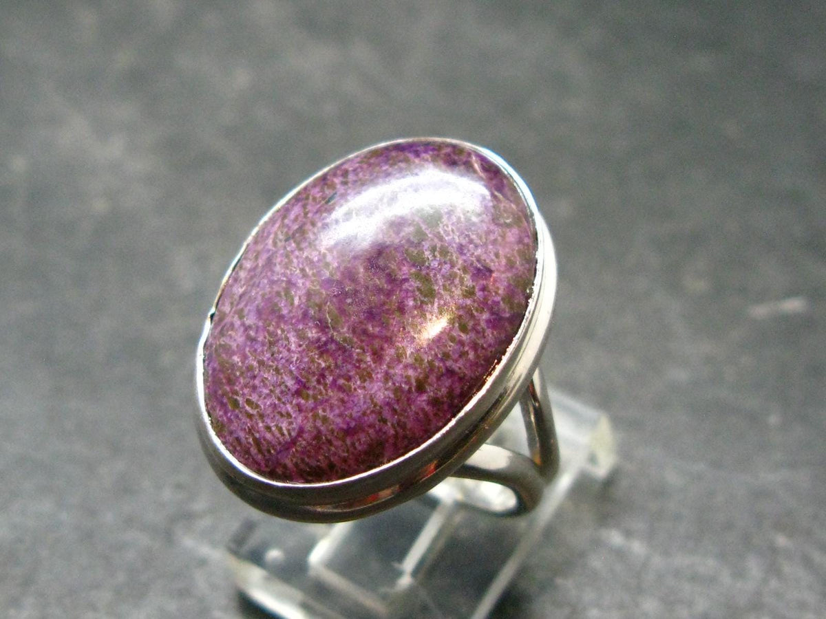 Rare Stichtite Silver Plated Ring from Australia - Size 7 - 5.75 Grams