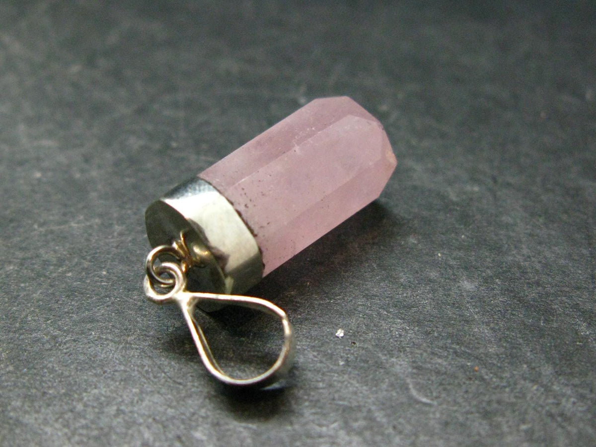 Very Nice Pink Morganite Silver Pendant From Brazil - 1.2" - 3.0 Grams