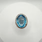 Swiss Blue Topaz Oval Ring – Regal Glow & Refined Beauty - Size 10
