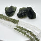 Moldavite & Herkimer Diamond Bracelet – Triple Strand - 17.73 Grams