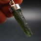 Gem Moldavite Tektite SS Pendant From Czech Republic - 1.5" - 2.5 Grams