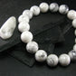 Howlite Genuine Bracelet ~ 7.5 Inches ~ 12mm Round Beads
