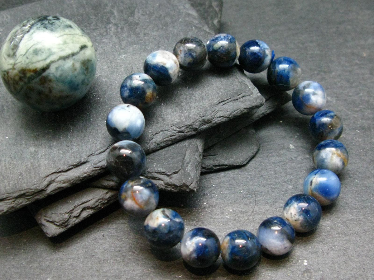 Dianite (Blue Jade) Genuine Bracelet ~ 7 Inches ~ 12mm Round Beads