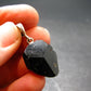 Black Tourmaline Schorl Silver Pendant From Brazil - 1.3"