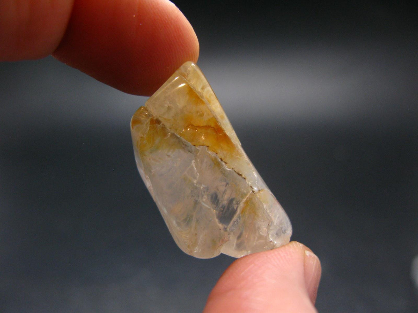 Large Clear Tumbled Petalite Crystal from Brazil - 8.2 Grams - 1.1"