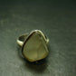 Natural Gem Raw Libyan Desert Glass Tektite Sterling Silver Ring from Libya - Size 6 - 9.03 Grams