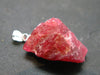 Rare Raw Rhodonite Silver Pendant From Brazil - 1.0" - 4.0 Grams