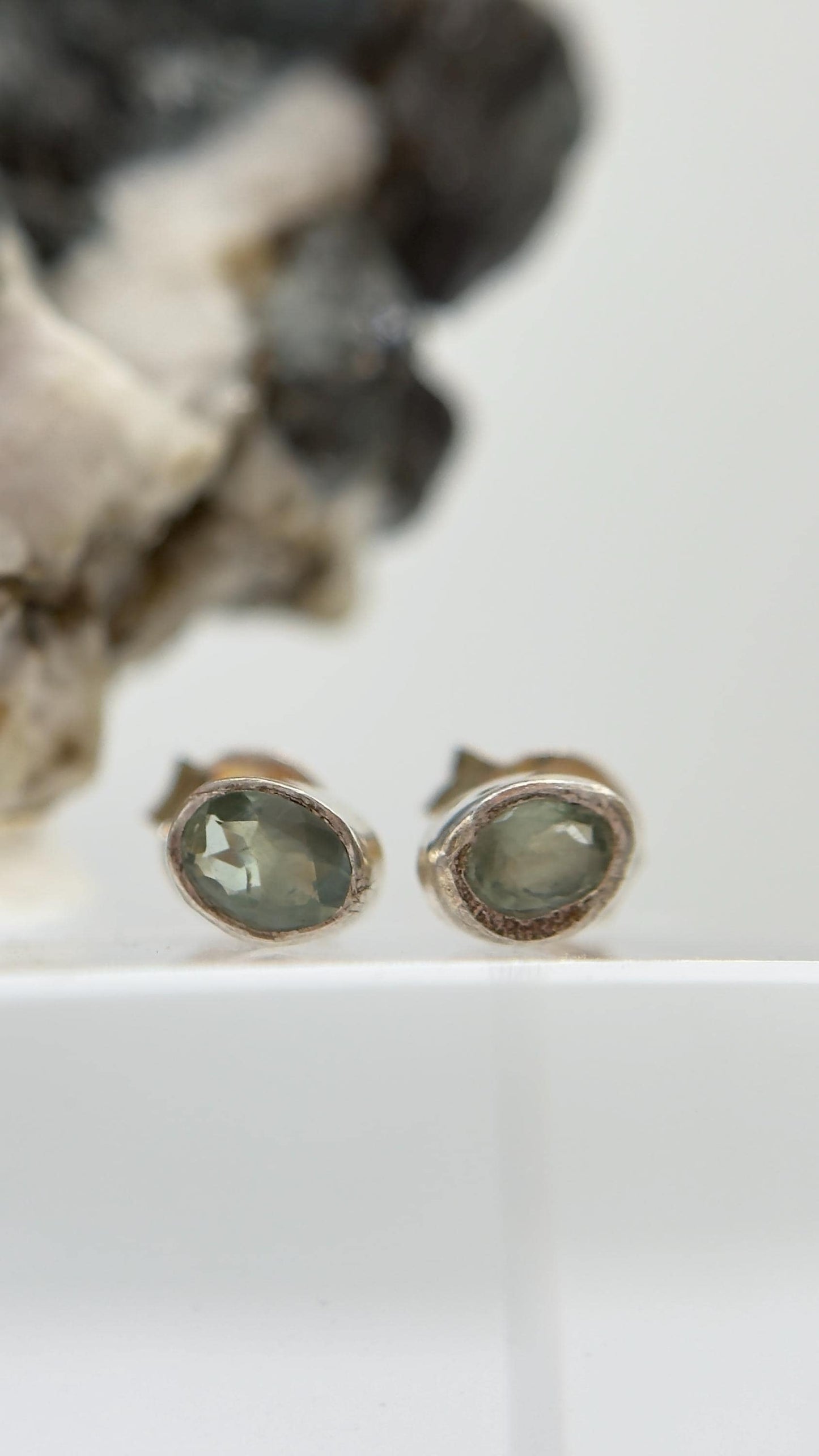 Alexandrite Stud Earrings Color Change Gemstone Silver June Birthstone Minimal Jewelry