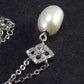 The Most Classic Styles!! Freshwater Cultured Pearl Pendant with 925 Silver Chain and CZ