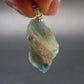 Rare Raw Blue Euclase Gem Crystal Silver Pendant from Zimbabwe - 1.2" - 3.97 Grams