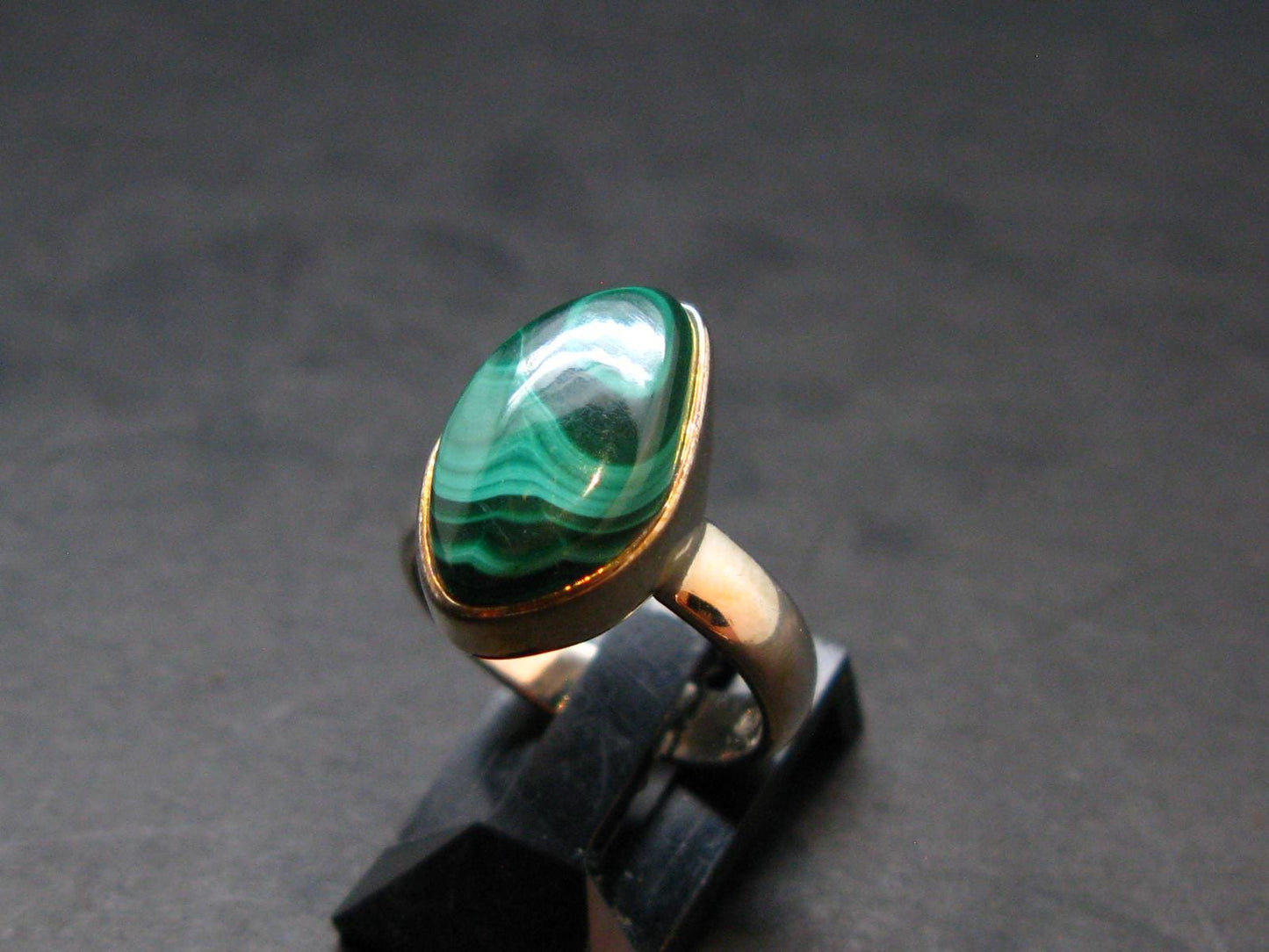Malachite Silver Ring - 4.77 Grams - Size 5
