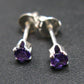 Gem Round Rich Purple Amethyst faceted Stud Earrings In Sterling Silver from Brazil