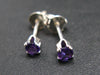 Gem Round Rich Purple Amethyst faceted Stud Earrings In Sterling Silver from Brazil