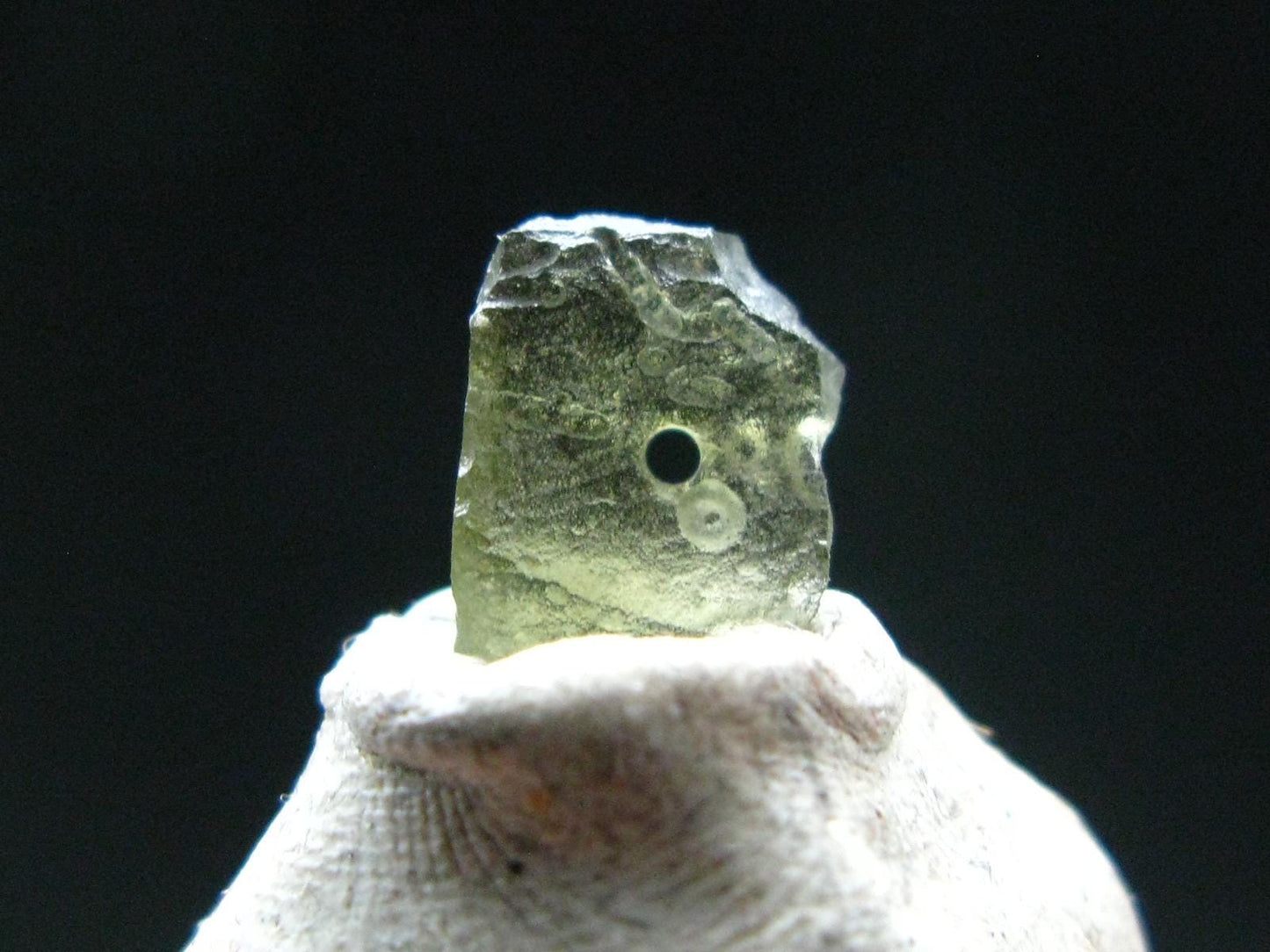 Moldavite Tektite Raw Bead from Czech Republic - 9 mm - 0.95 Carats