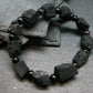 Black Tourmaline Genuine Bracelet ~ 7 Inches ~ 14mm Crystal Beads