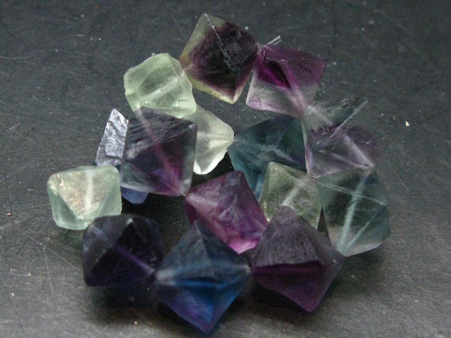 Fluorite Genuine Bracelet ~ 7.5 Inches ~ 15mm Crystal Beads