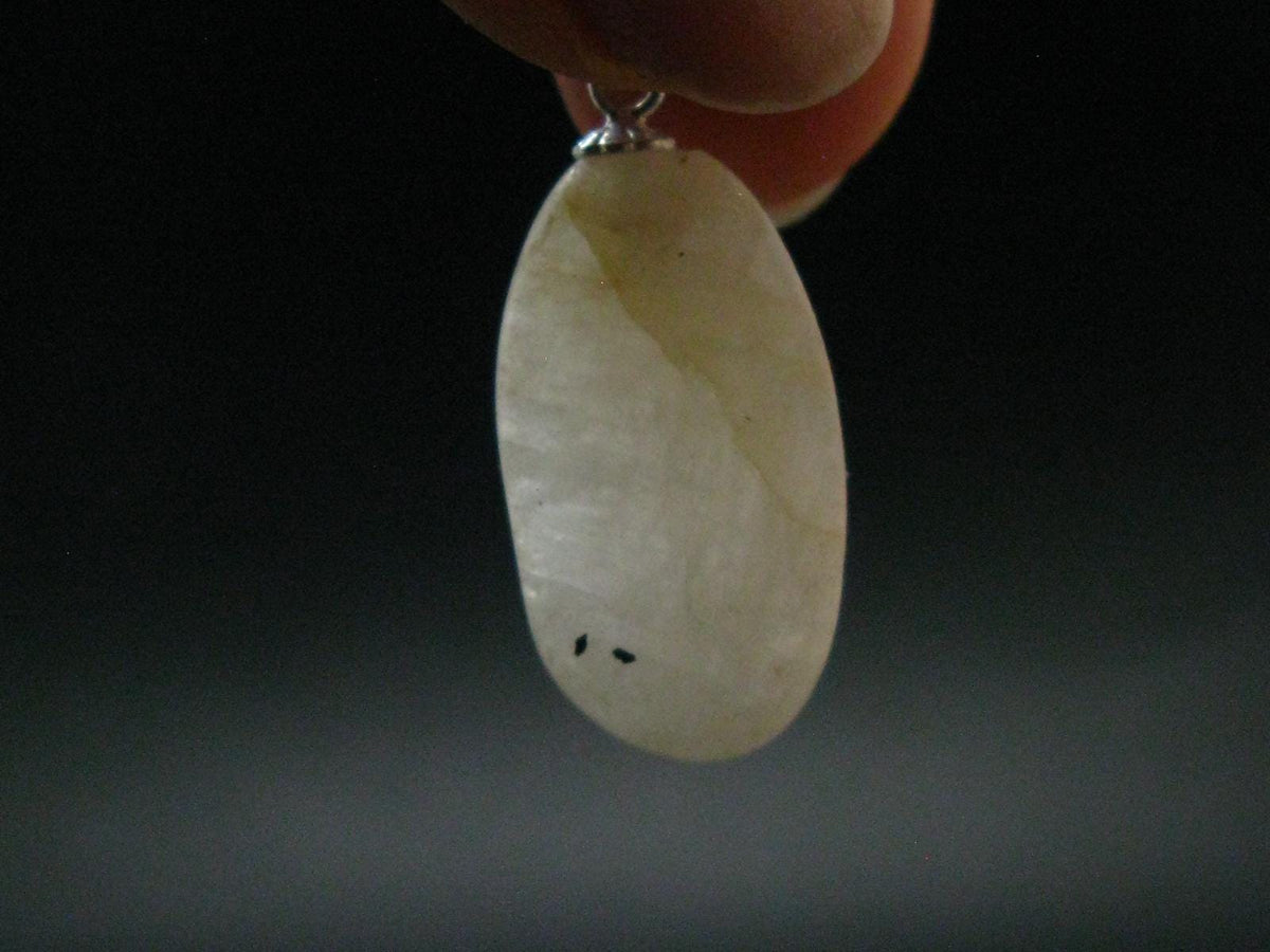 Very Rare White Cryolite 925 Silver Pendant from Greenland - 1.2" - 3.25 Grams