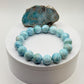 Larimar Beaded Bracelet Blue Gemstone Natural Jewelry Ocean Stone Gift