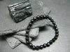 Black Tourmaline Genuine Bracelet ~ 7 Inches ~ 6mm Round Facetted Beads