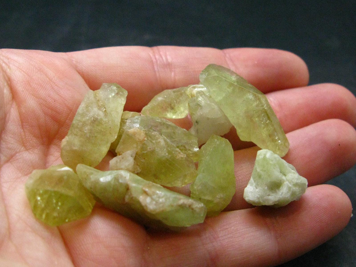 lot Of 10 Brazilianite Crystals From Brazil - 0.9" - 24.38 Grams