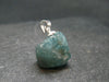 Starlight Genuine Raw Blue Zircon Gem Crystal Silver Pendant From Cambodia - 0.8" - 4.56 Grams