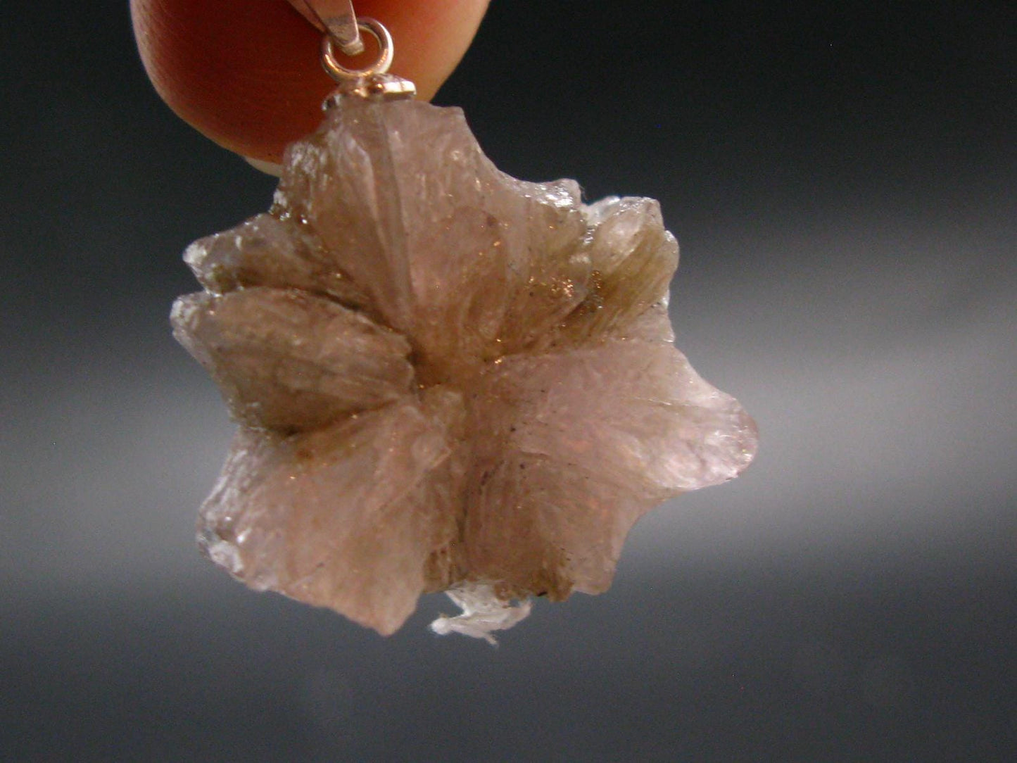 Terminated Aragonite Crystal Silver Pendant from Spain - 1.1" - 5.97 Grams