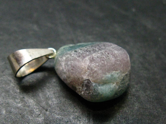 Rarest Paraiba Copper Blue Tourmaline Crystal Silver Pendant From Brazil - 1.0" - 3.0 Grams
