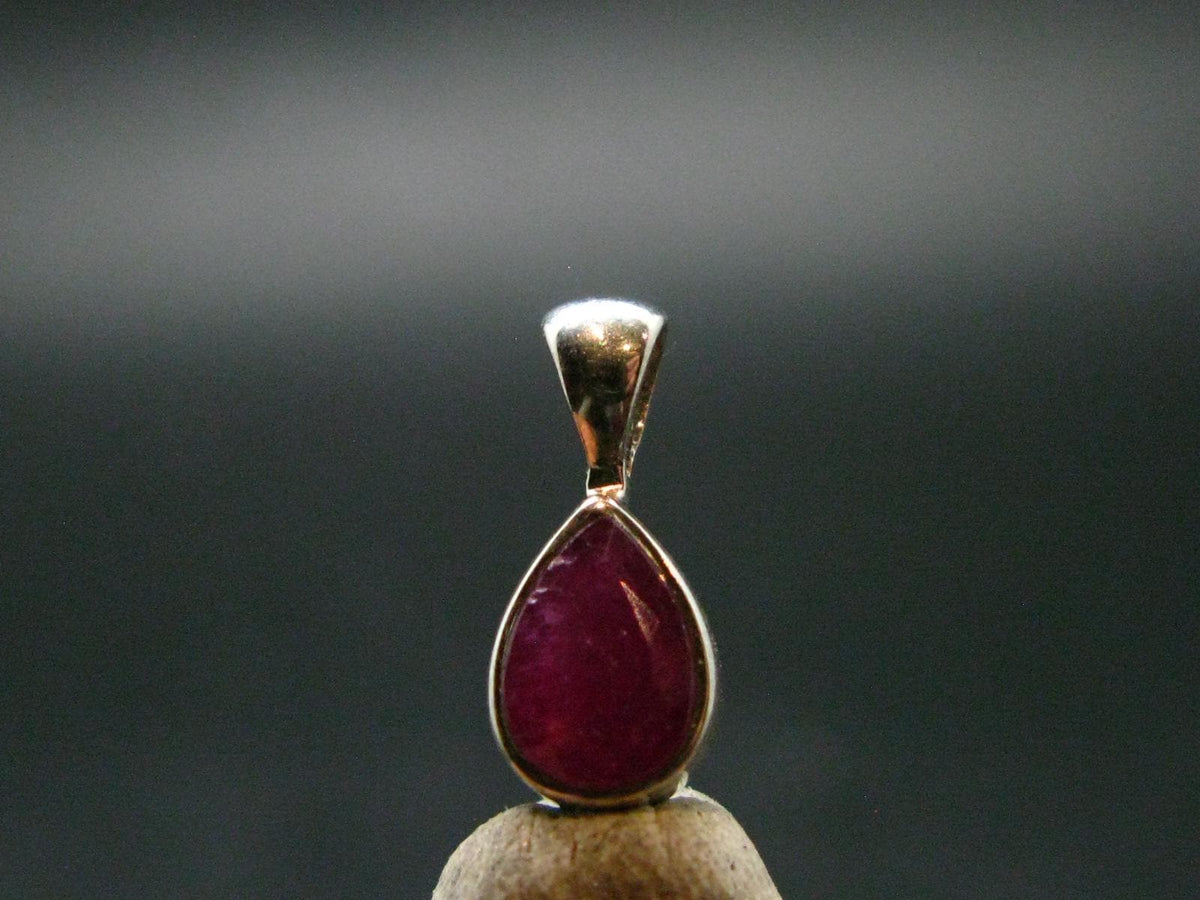 Ruby Crystal Silver Pendant from Africa - 0.5" - 0.69 Grams