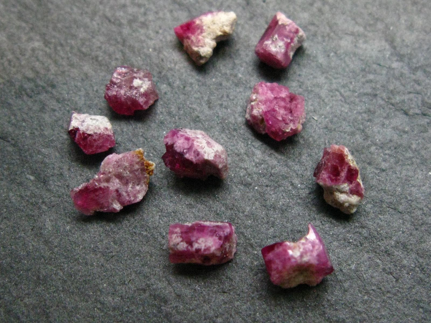 Nice Lot of 10 Bixbite Red Emerald Beryl Crystals From Utah USA - 5.24 Carats