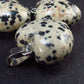 Lot of 3 Natural Puffed Heart Dalmatian Jasper Pendant from Mexico