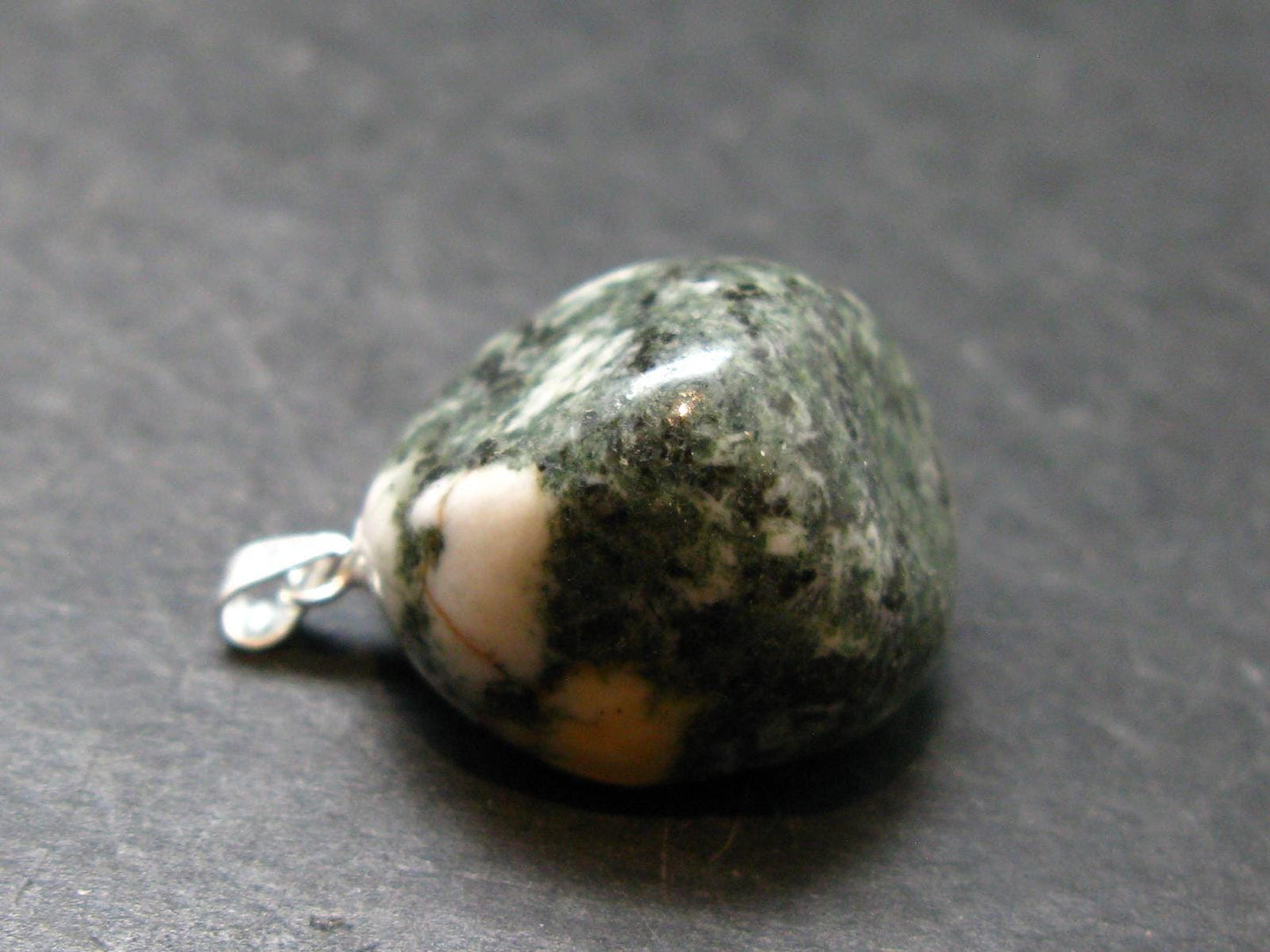 Rare Stonehenge Bluestone SS Pendant From Wales UK - 1.1" - 10.72 Grams