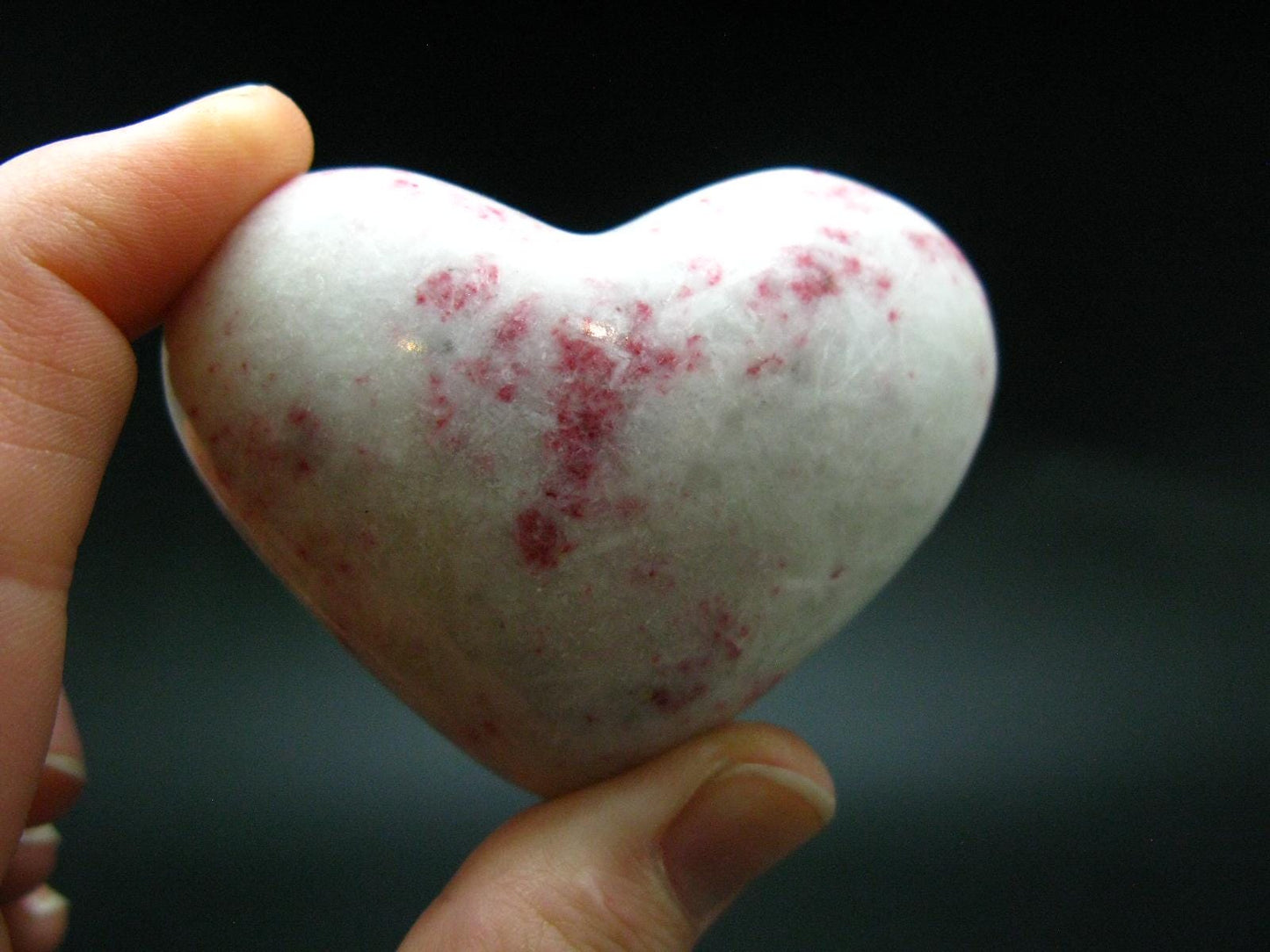 Large Cinnabar in Quartz Heart from Peru - 91.11 Grams - 2.4"
