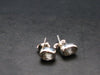 Gray Herderite Silver Stud Earrings from Africa - 0.5" - 1.07 Grams