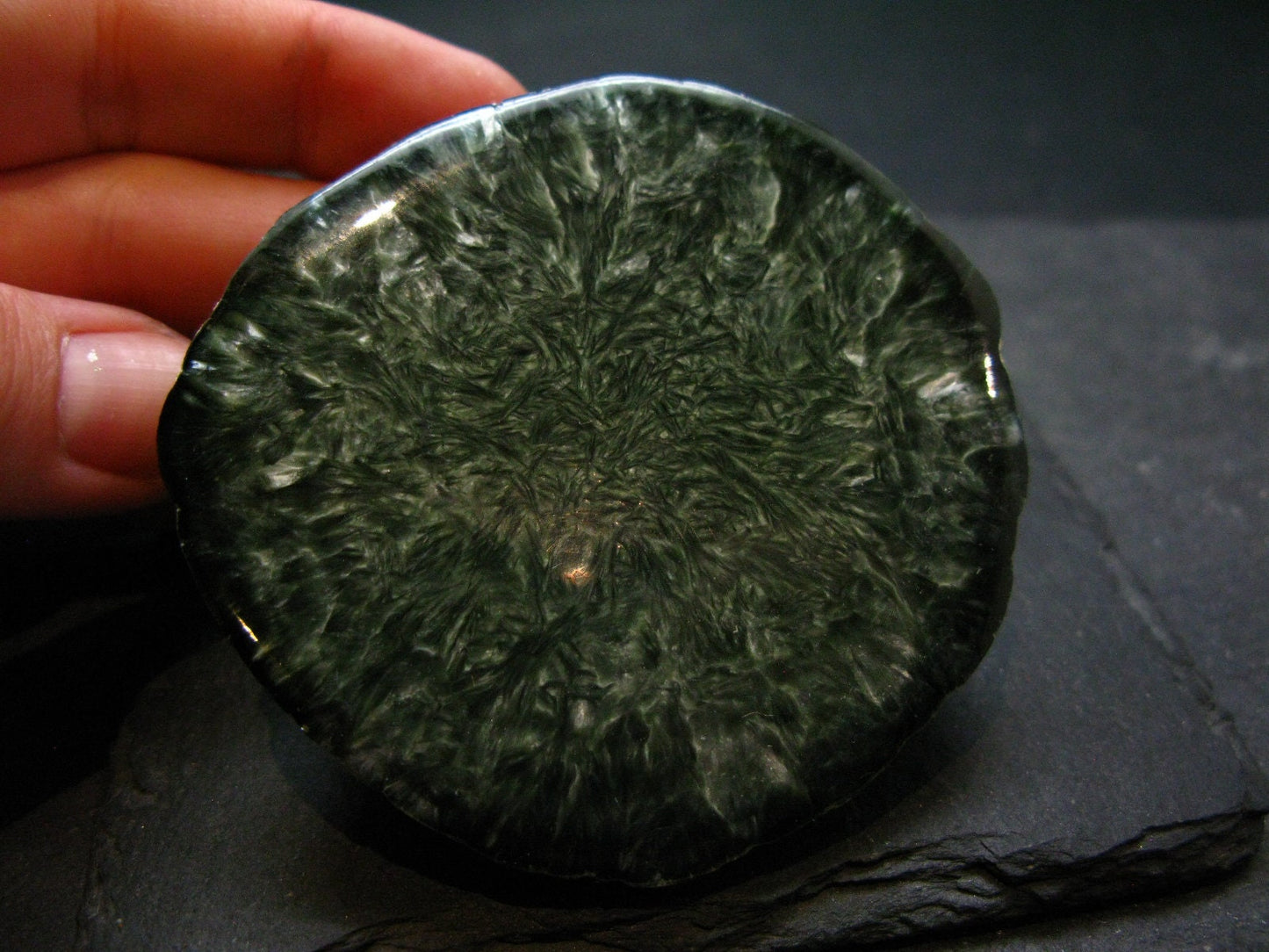 Nice Polished Seraphinite Clinochlore Stalactite Crystal From Russia - 2.4"