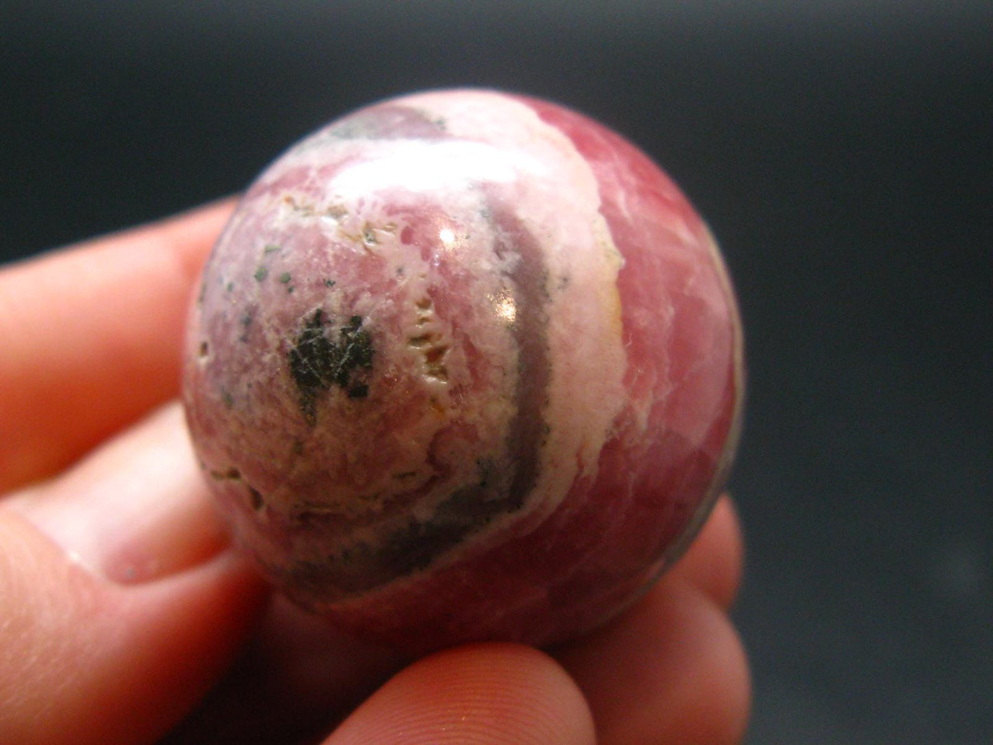 Rhodochrosite Sphere Ball from Argentina - 1.1" - 46.24 Grams