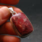 Thulite Silver Plated Pendant From Norway - 1.4" - 6.0 Grams