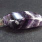 Large White Streaked Chevron Amethyst Pendant From Nigeria - 2.2"