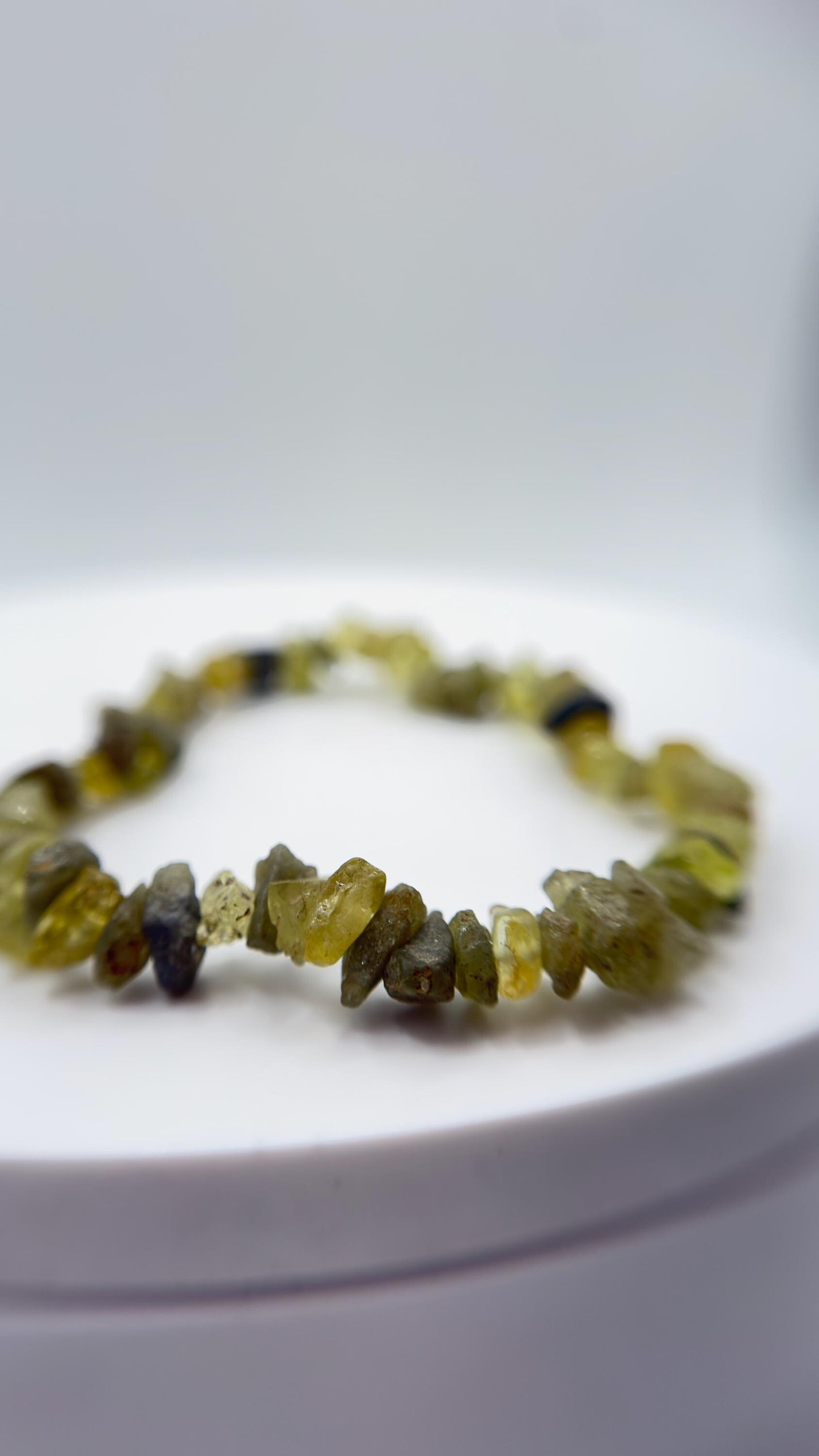 Natural Chrysoberyl Chip Bracelet, Raw Crystal Gemstone Stretch Jewelry