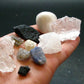 Synergy 12 Set Phenakite Moldavite Natrolite Petalite Danburite Tektite Scolecite Herderite Tanzanite Brookite 83.68 Gr