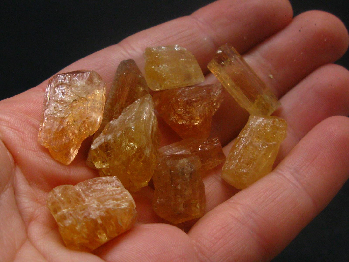 Lot of 10 Imperial Topaz Crystals From Brazil - 155.95 Carats