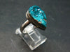 Emerald Green Dioptase Crystal Silver Ring from Congo - 5.22 Grams - Size 8