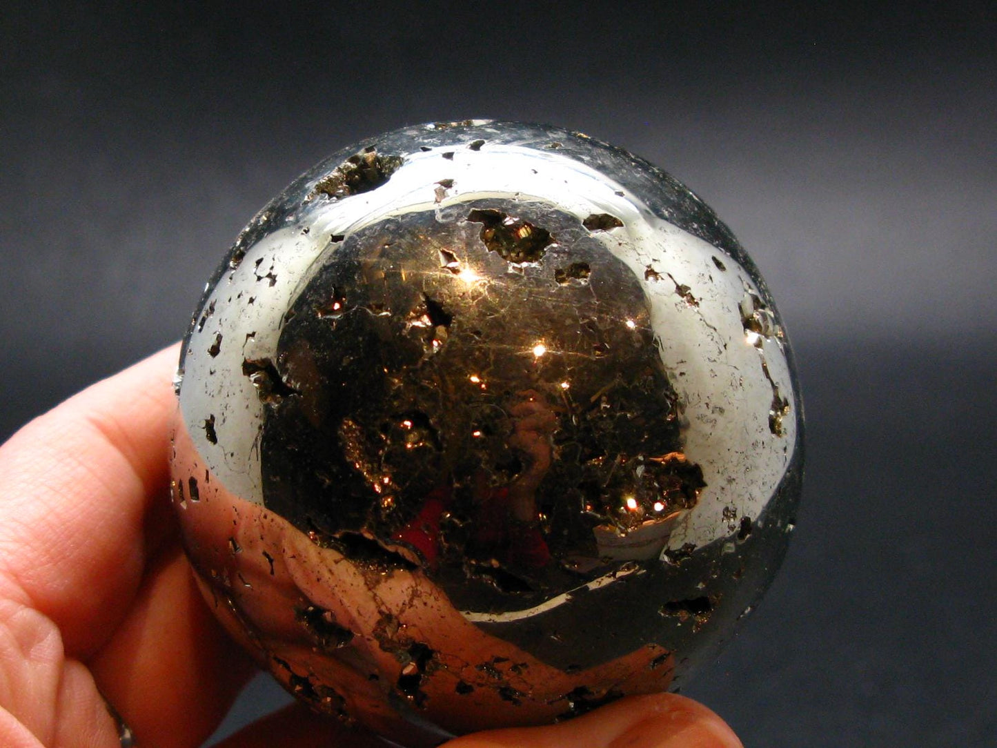 Rare Galena Sphalerite & Pyrite Sphere Ball From Peru - 2.4" - 501 Grams