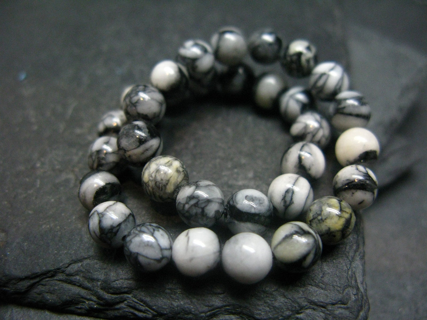 Pinolite Pinolith Genuine Bracelet ~ 7 Inches ~ 6mm Round Beads