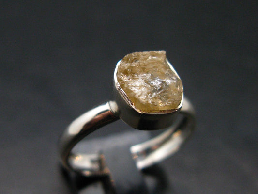 Rare Agni Gold Danburite Silver Ring From Tanzania - 1.92 Grams - size 6