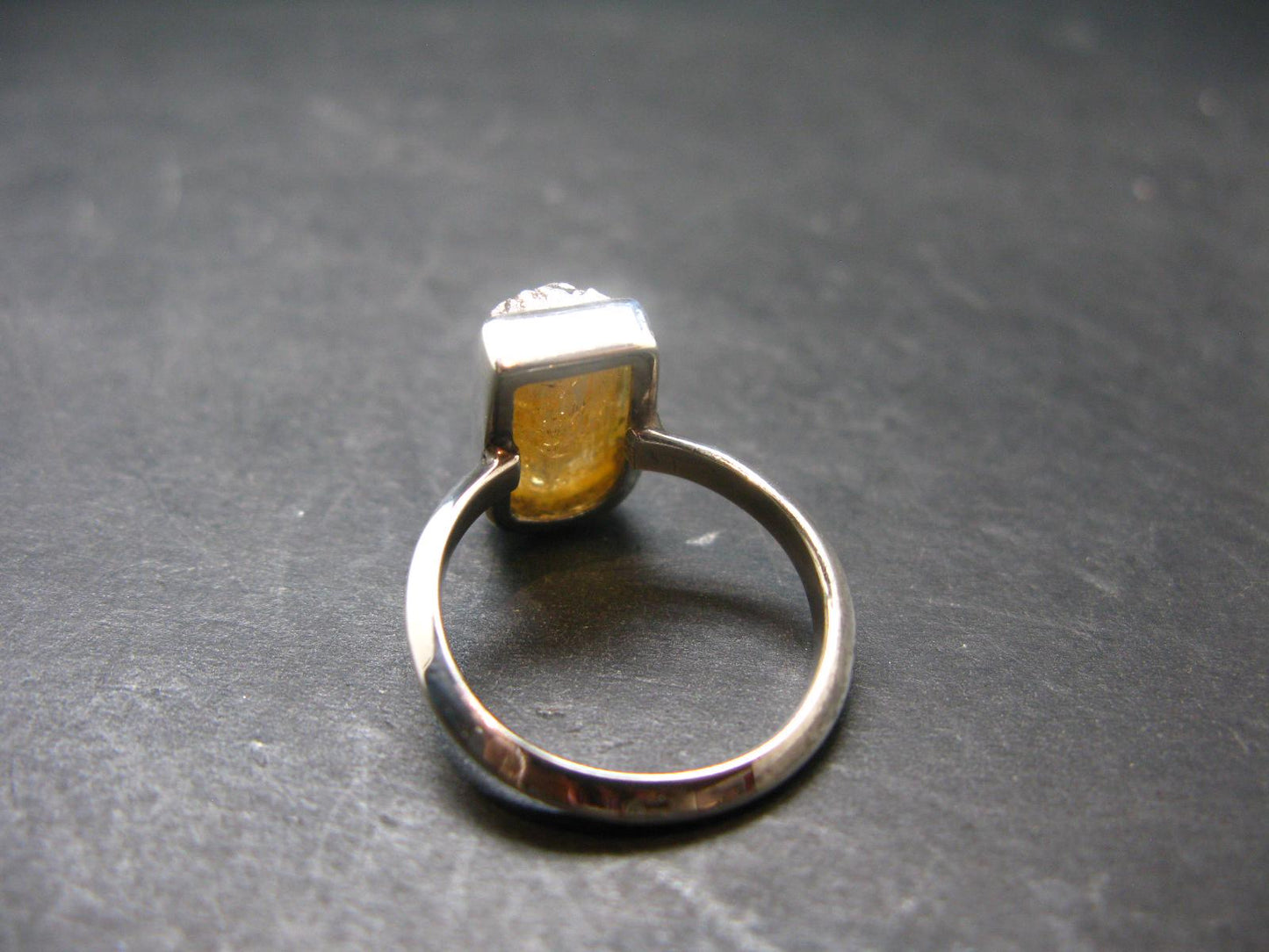 Fabulous Untreated Faceted Gem Imperial Topaz 925 Silver Ring from Brazil - Size 8 - 4.30 Grams