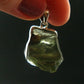 Moldavite Tektite Silver Pendant from Czech Republic - 1.1" - 6.23 Grams