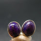 Sugilite Silver Stud Earrings From South Africa - 0.3" - 2.29 Grams