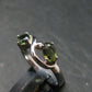 Moldavite Tektite Silver Ring from Czech Republic - Size 8 - 2.58 Grams