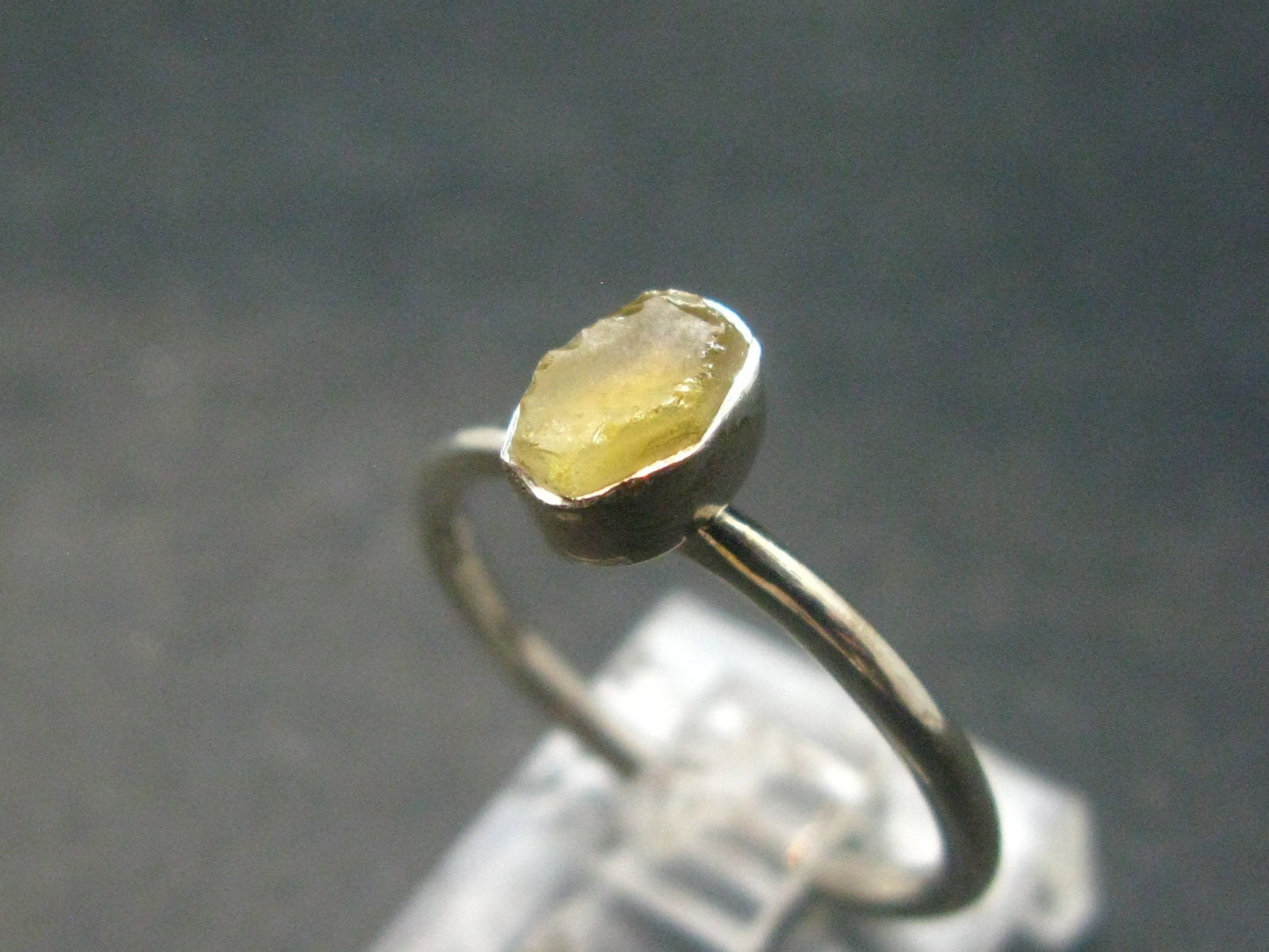 Libyan Tektite Sterling Silver Ring from Libya - Size 6 - 1.76 Grams