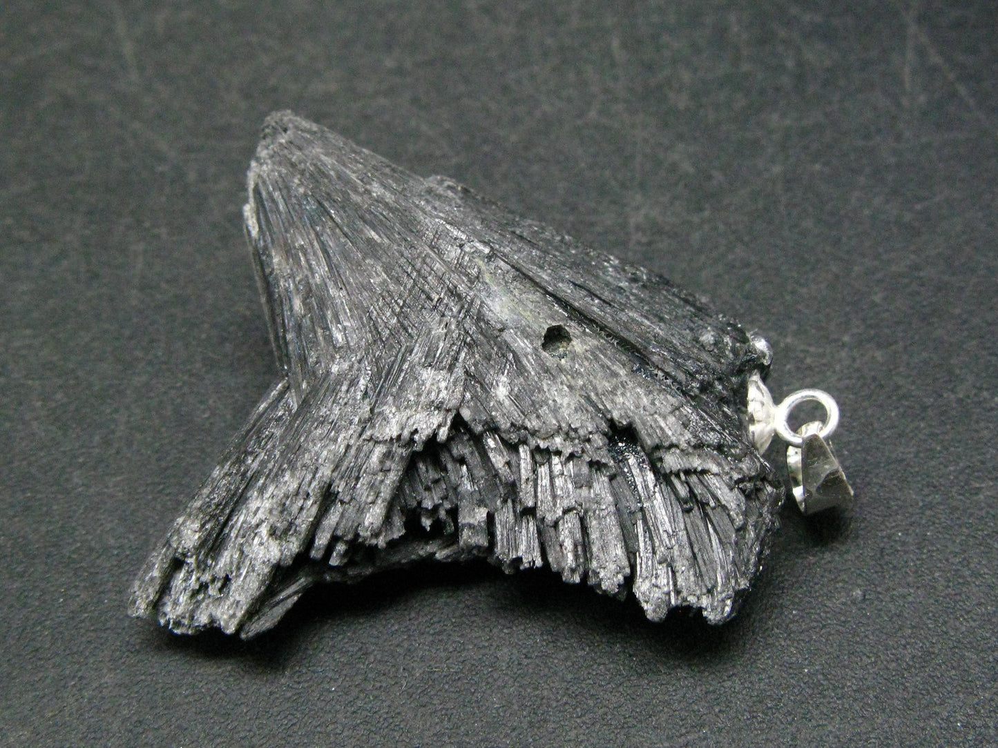 Large Rare Black Kyanite Crystal Pendant From Brazil - 1.4" - 9.6 Grams
